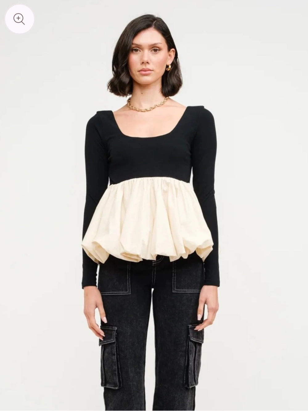 NWT Sophie The Label Ballerina Peplum Top Size Small